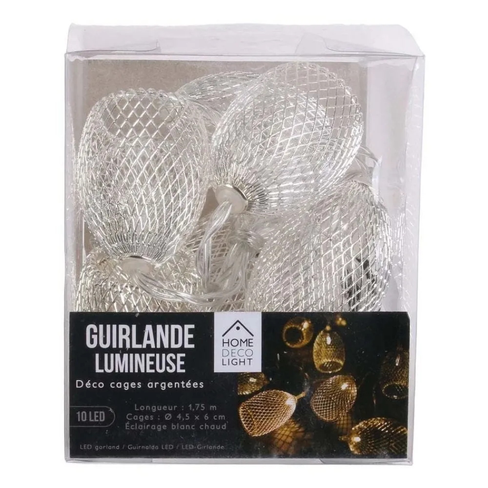 RETIF Guirlande Lumineuse 10 Cages Argentees Best