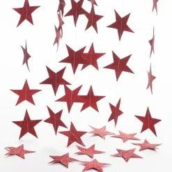 RETIF Guirlandes Etoiles En Papier Rouge -3 X 2 M Et 5 X 1M Discount