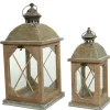 RETIF Lanternes En Bois De Sapin 20X20X43Cm + 14X14X32Cm Cheap