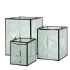 RETIF Lanternes En Verre Transparent Givre - Set De 3 - 2 Finitions Possibles Outlet