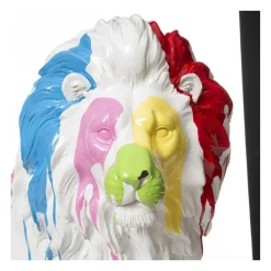 RETIF Lion Decoratif En Resine Blanche Et Peint Trash H60Cm Cheap