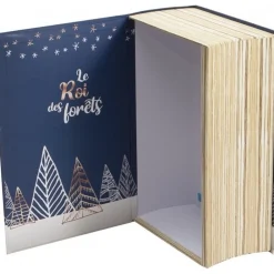 RETIF Livre Coffret En Carton Sapins Bleus/Dorure Noel 20X33,3X10,7 Cm - Par 8 Store