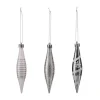 RETIF Lot De 3 Boules De Noel Forme Glacons Pailletes Argent Store