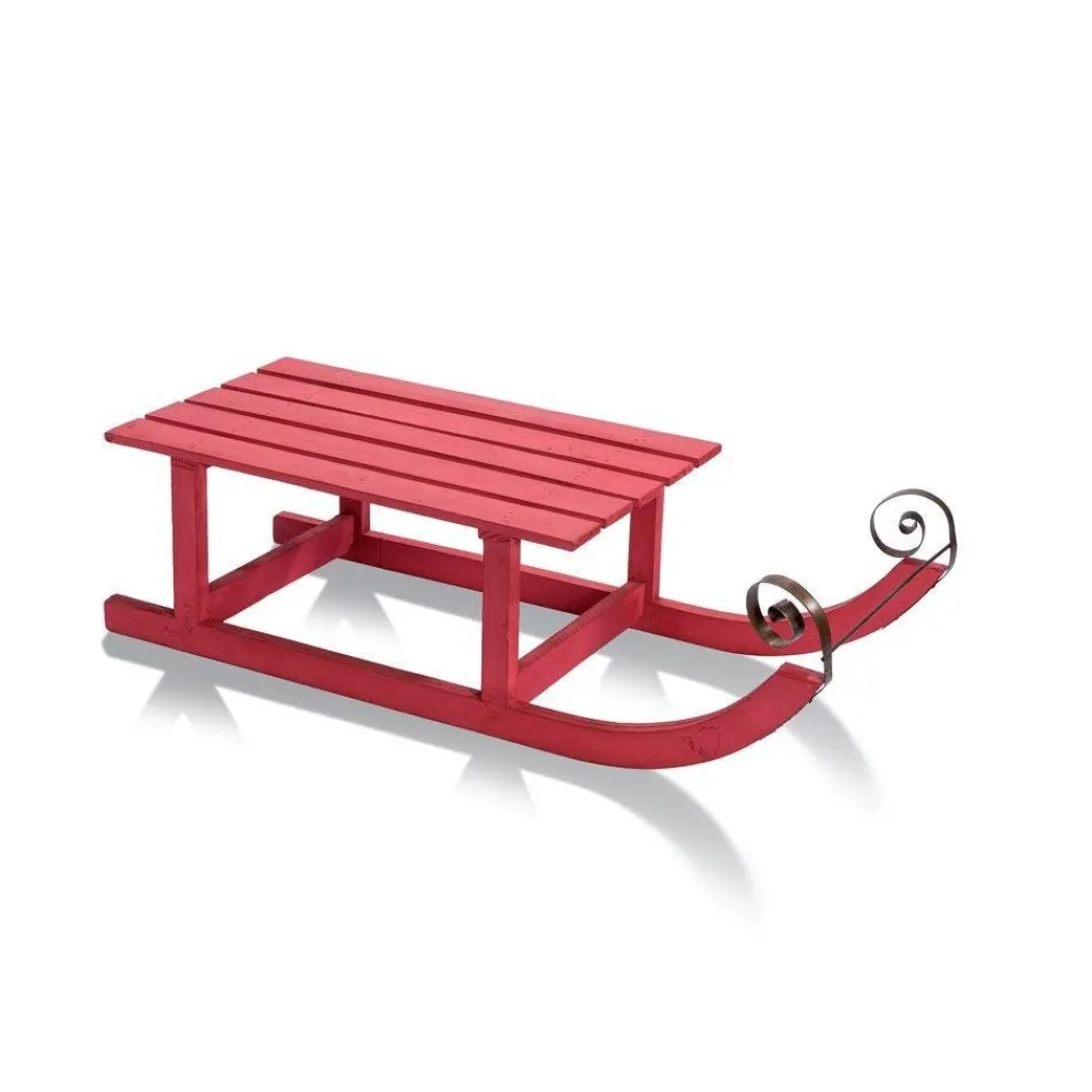 RETIF Luge En Bois Rouge 70X26X18Cm Flash Sale