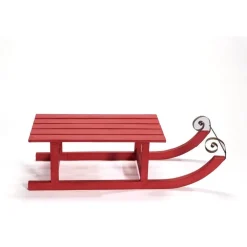 RETIF Luge En Bois Rouge 70X26X18Cm Flash Sale