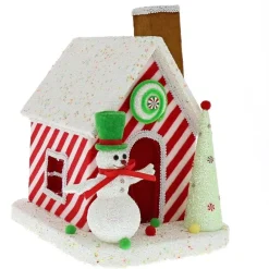 RETIF Maison De Noel Candy Avec Bonhomme De Neige 30X25X34Cm Clearance