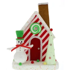 RETIF Maison De Noel Candy Avec Bonhomme De Neige 30X25X34Cm Clearance