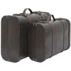 RETIF Malles Vintage En Bois Et Cuir Marron 48X31X16,5 + 53X38X20Cm Fashion