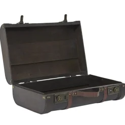 RETIF Malles Vintage En Bois Et Cuir Marron 48X31X16,5 + 53X38X20Cm Fashion