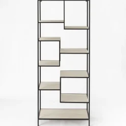 RETIF Meuble Etagere En Metal Et Bois 70X32X170Cm Fashion
