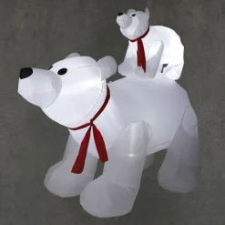 RETIF Ours Blanc Gonflable Et Lumineux 3 Leds 182X96X118Cm Fashion