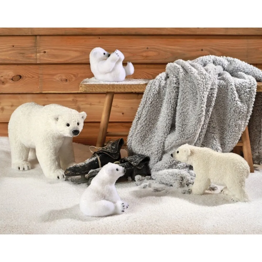 RETIF Ours Polaire Blanc Givre 16X22X17 - 20X20X18Cm - 2 Modeles Possibles Best