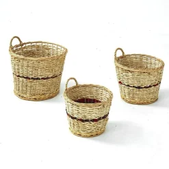 RETIF Paniers Avec Ruban Tartan Et Une Poignee O 41 X H 29 + O 33 X H 24 + O 28 X H 20 Best