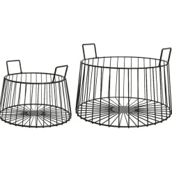 RETIF Paniers En Metal Noir O35 X 23Cm + O28 X 20Cm Hot