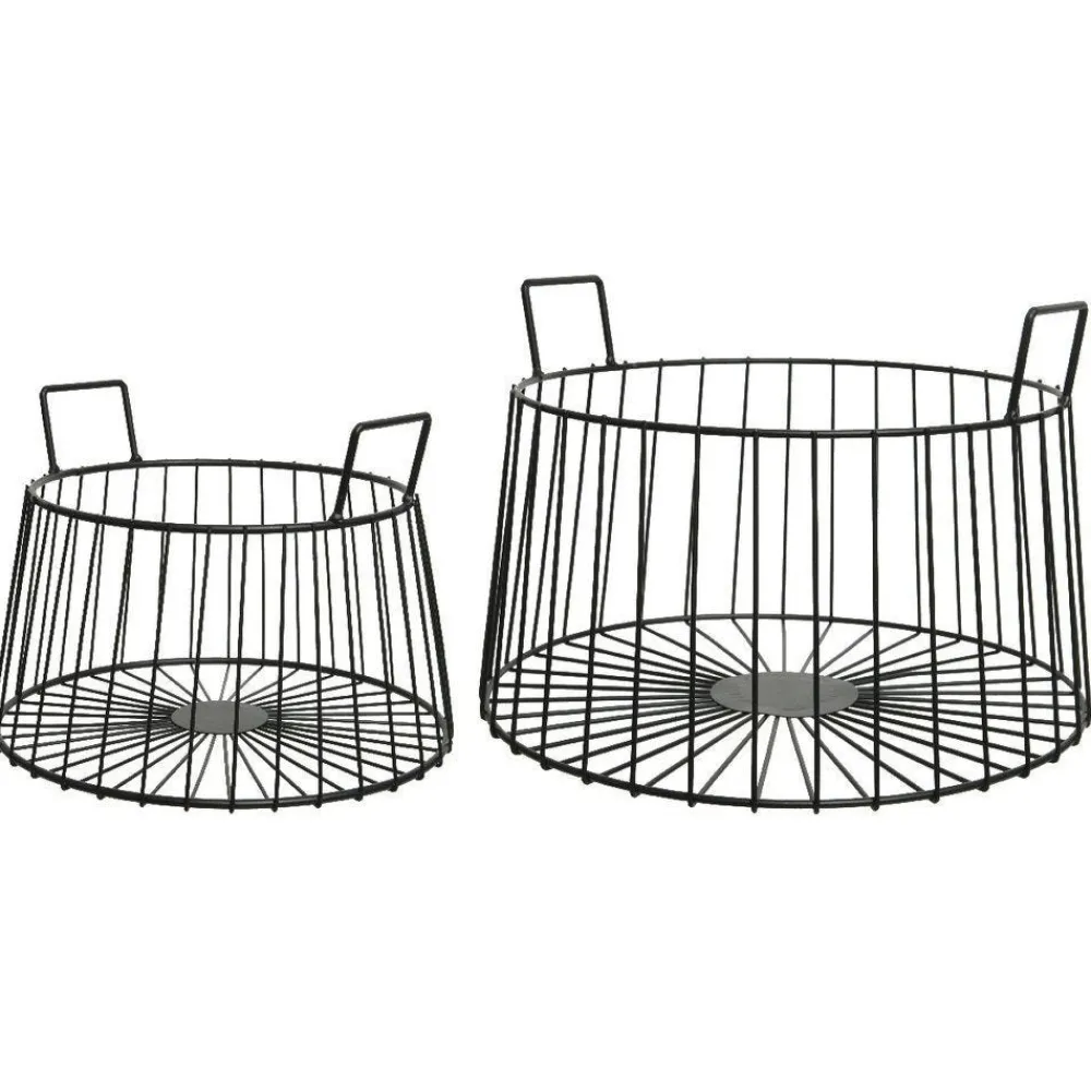 RETIF Paniers En Metal Noir O35 X 23Cm + O28 X 20Cm Hot