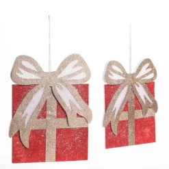 RETIF Paquet Cadeau En Ouate Rouge Et Or A Suspendre - 31.5X40 Et 39X50Cm Cheap