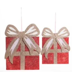 RETIF Paquet Cadeau En Ouate Rouge Et Or A Suspendre - 31.5X40 Et 39X50Cm Cheap