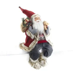 RETIF Pere Noel Assis Avec Ourson H 60 Cm Fashion