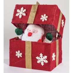 RETIF Pere Noel Automate Dans Paquet Cadeau Rouge 18 Leds 28.5X20X36.5Cm Sale