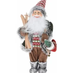 RETIF Pere Noel Avec Skis Et Chaussette H57Cm Fashion