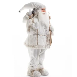 RETIF Pere Noel Blanc Avec Hotte Et Skis H 90 Cm Best
