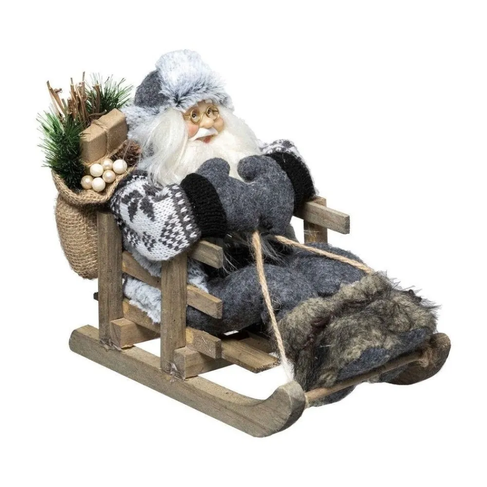 RETIF Pere Noel Chapka Grise Sur Sa Luge 26X26X15Cm Fashion