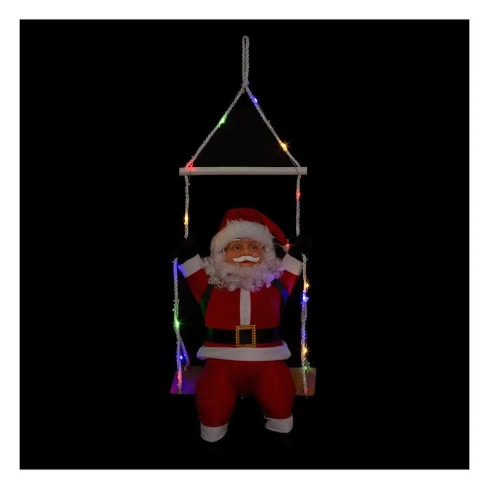 RETIF Pere Noel Grimpeur Sur Balancoire Lumineuse A Led Couleurs Changeantes H70Cm Sale
