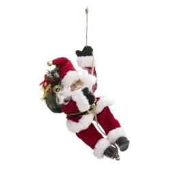 RETIF Pere Noel Grimpeur Sur Corde En Velours Rouge Et Fourrure Blanche H30Cm Best Sale