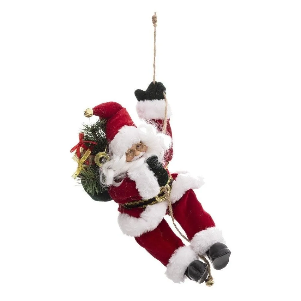 RETIF Pere Noel Grimpeur Sur Corde En Velours Rouge Et Fourrure Blanche H30Cm Best Sale