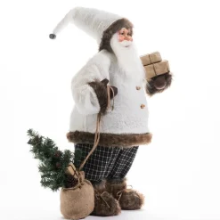 RETIF Pere Noel Manteau Blanc Et Pantalon A Carreaux H 79 Cm Store