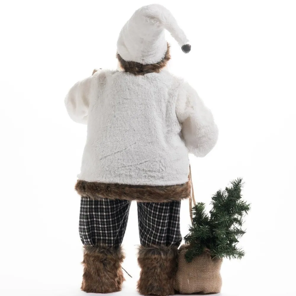 RETIF Pere Noel Manteau Blanc Et Pantalon A Carreaux H 79 Cm Store