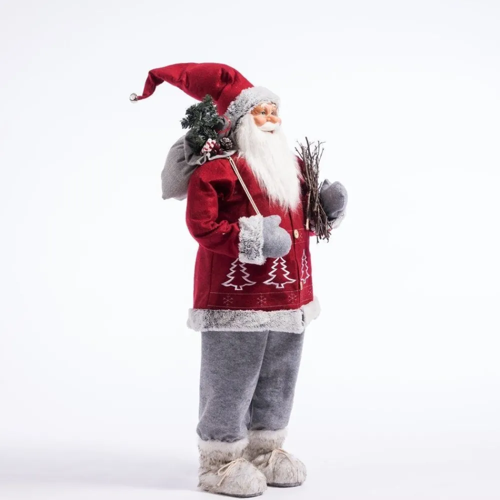 RETIF Pere Noel Rouge Avec Hotte Et Fagot H 115 Cm Flash Sale