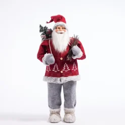 RETIF Pere Noel Rouge Avec Hotte Et Fagot H 115 Cm Flash Sale