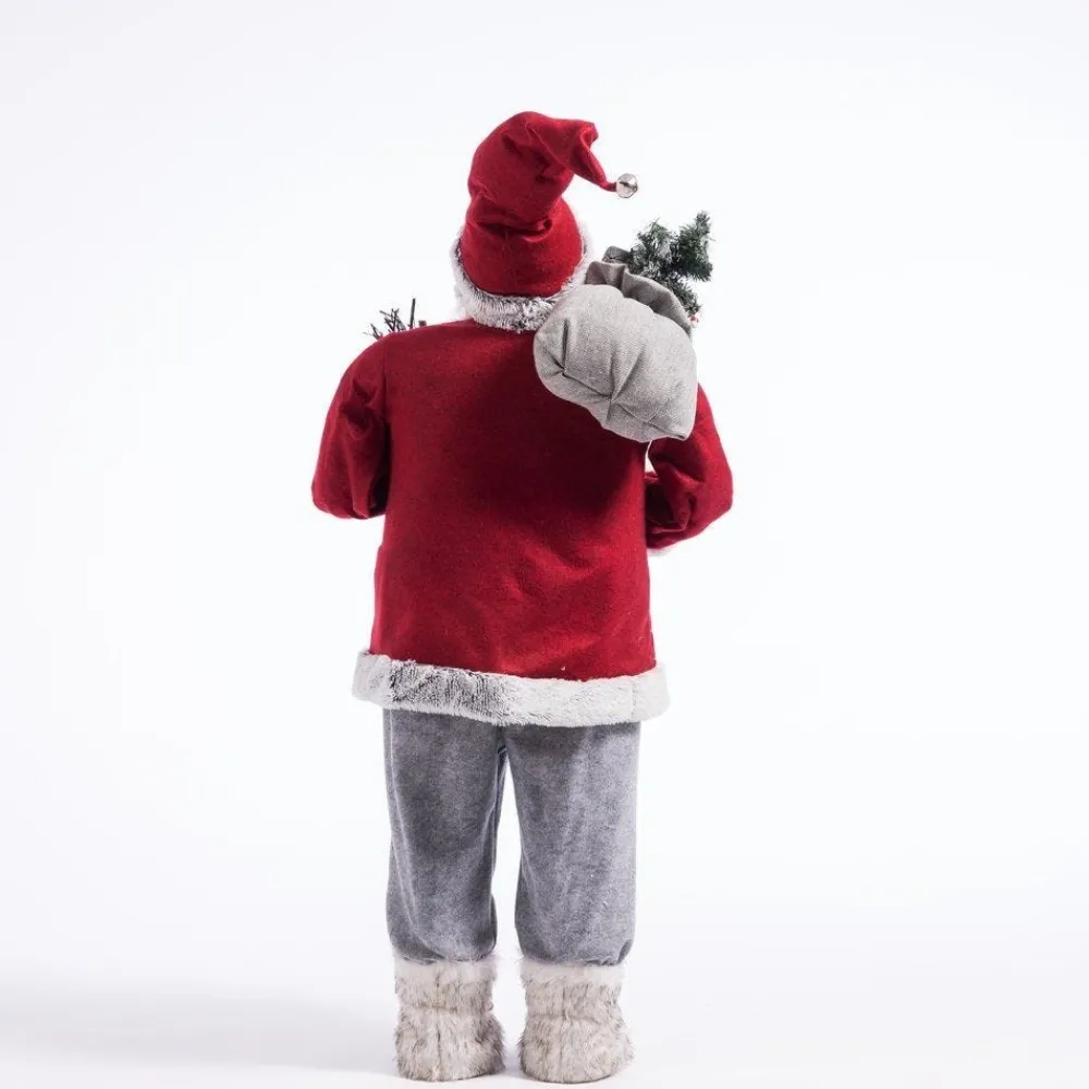 RETIF Pere Noel Rouge Avec Hotte Et Fagot H 115 Cm Flash Sale