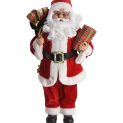 RETIF Pere Noel Rouge Avec Hotte Et Cadeau H 80Cm Hot