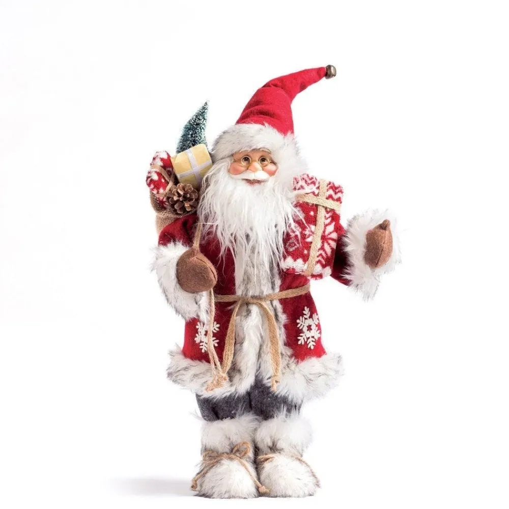 RETIF Pere Noel Rouge Avec Hotte Et Cadeau H 46 Cm Hot