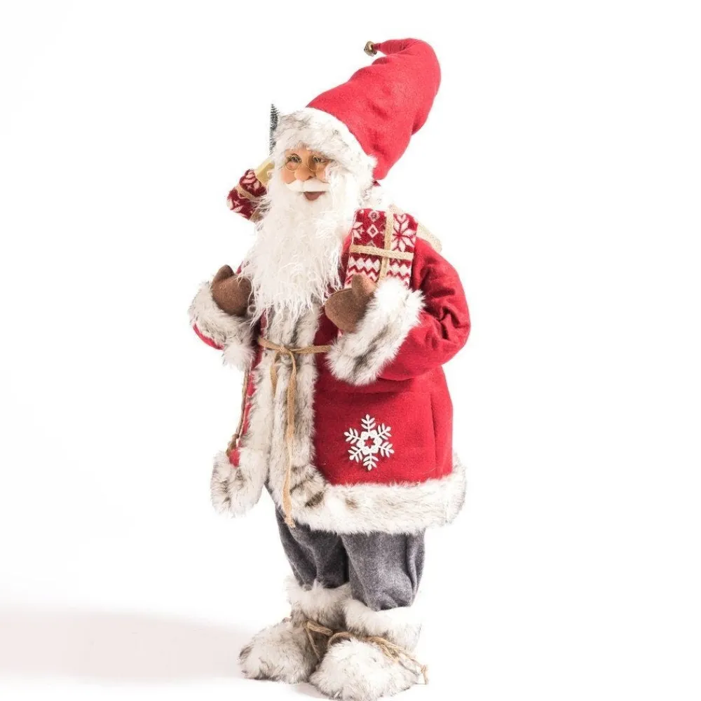 RETIF Pere Noel Rouge Avec Hotte Et Cadeau H 82 Cm Cheap
