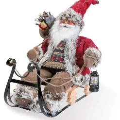 RETIF Pere Noel Rouge Sur Traineau L40 X P25 X H33Cm Fashion