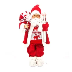 RETIF Pere Noel Traditionnel En Velours Rouge Et Fourrure Blanche H45Cm Best Sale