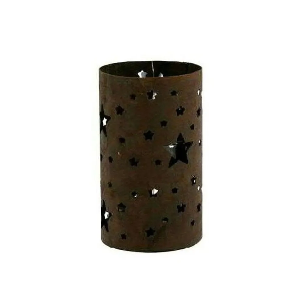 RETIF Photophore En Metal Avec Motif Etoile - Rouille - 7X7X12 Cm Hot