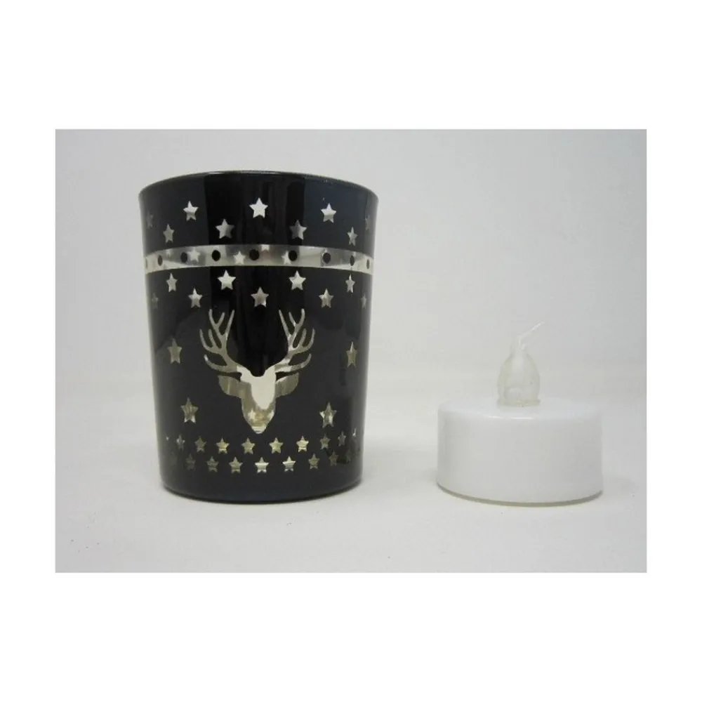 RETIF Photophore Noir/Cerf+Bougie - O5,5X6,8Cm - Par 48 Flash Sale