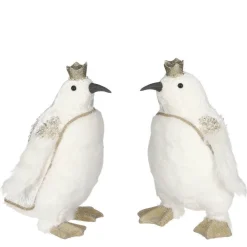 RETIF Pingouin Blanc Et Or 23X18X31Cm - 2 Modeles Possibles Hot