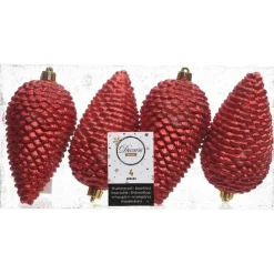RETIF Pommes De Pin Rouges 7X12Cm - Par 4 Flash Sale