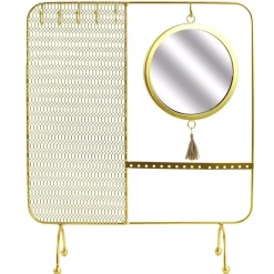 RETIF Porte Bijoux Metal Or Avec Miroir Suspendu Shop