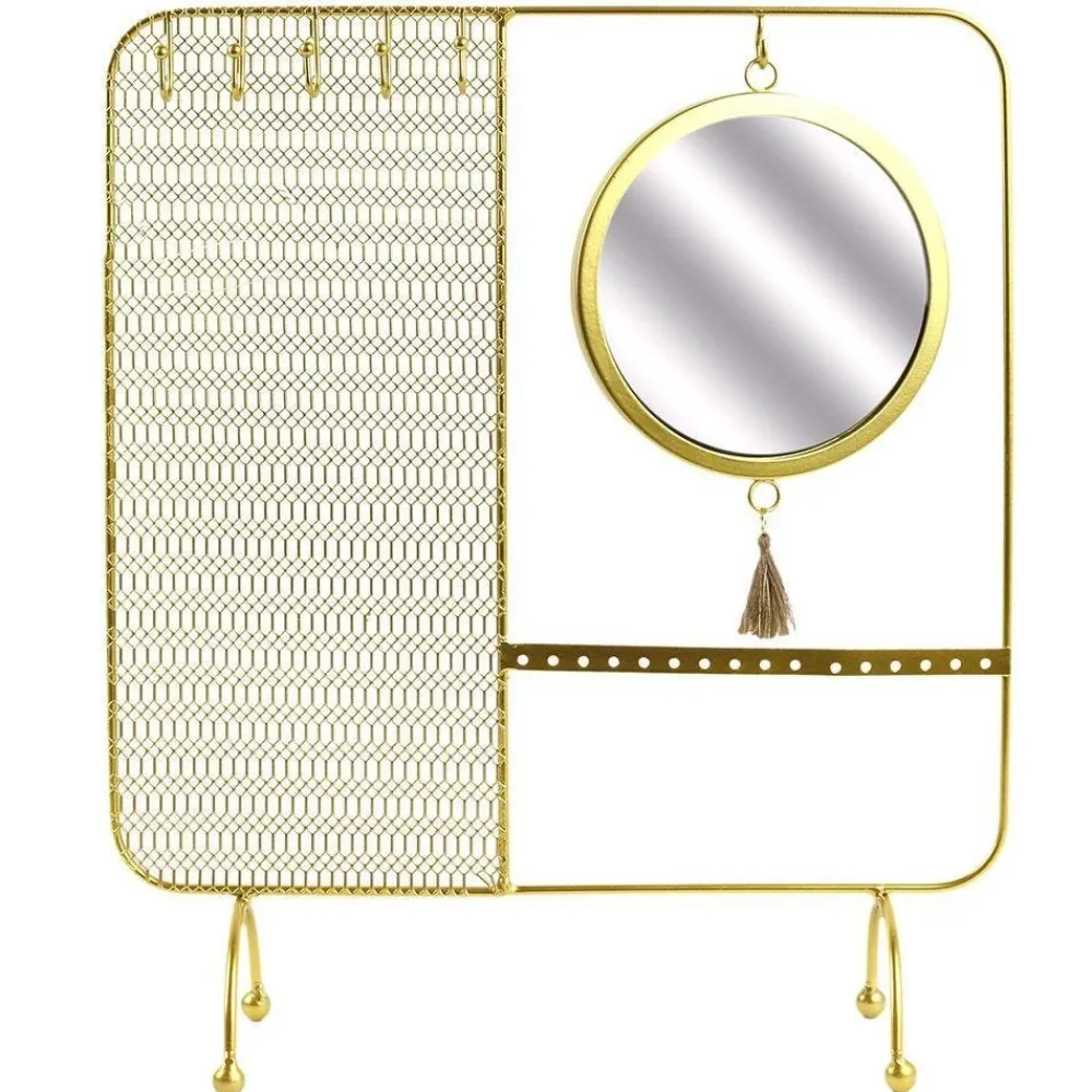 RETIF Porte Bijoux Metal Or Avec Miroir Suspendu Shop