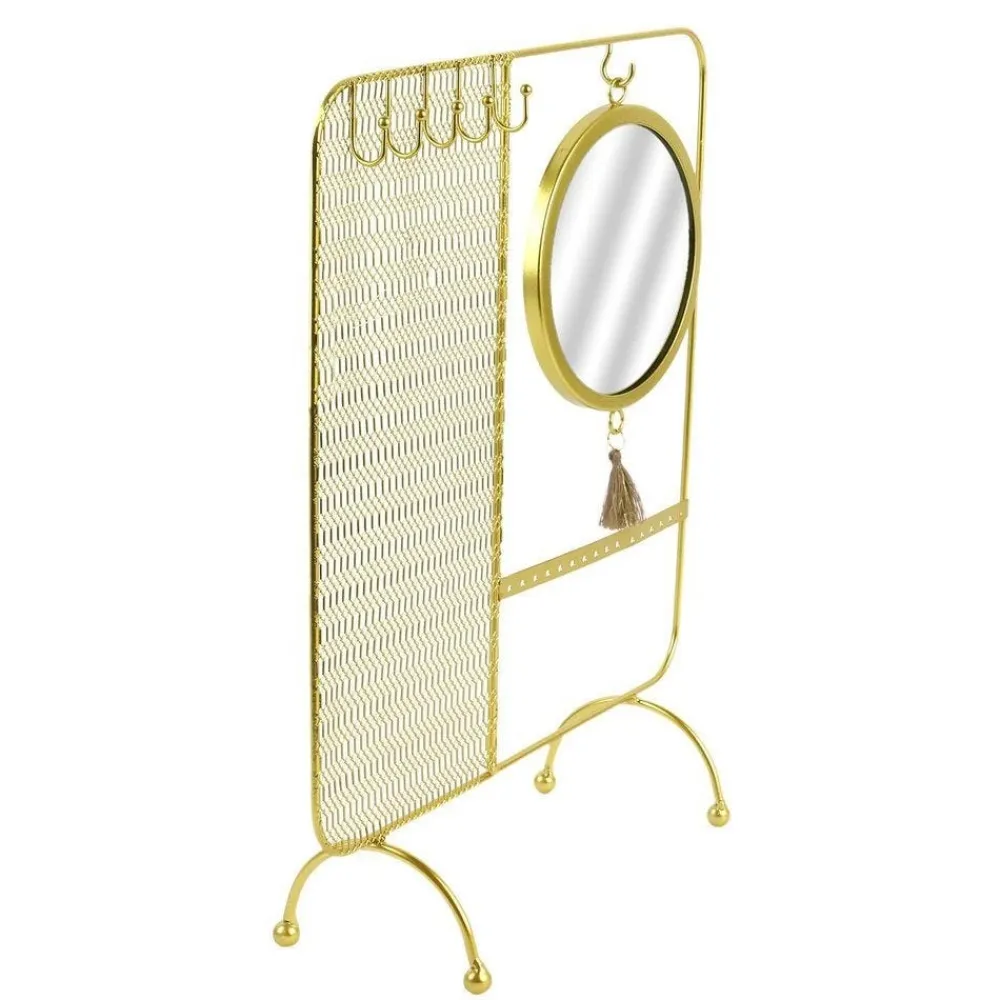 RETIF Porte Bijoux Metal Or Avec Miroir Suspendu Shop
