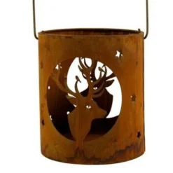 RETIF Pot En Metal Cerf Avec Anse Rouille Hot