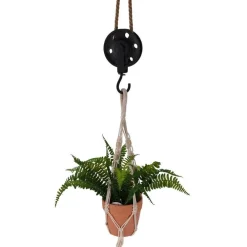 RETIF Poulie En Metal Noir Avec Crochet Et Corde De Longueur 56Cm Shop