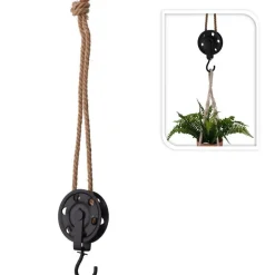 RETIF Poulie En Metal Noir Avec Crochet Et Corde De Longueur 56Cm Shop