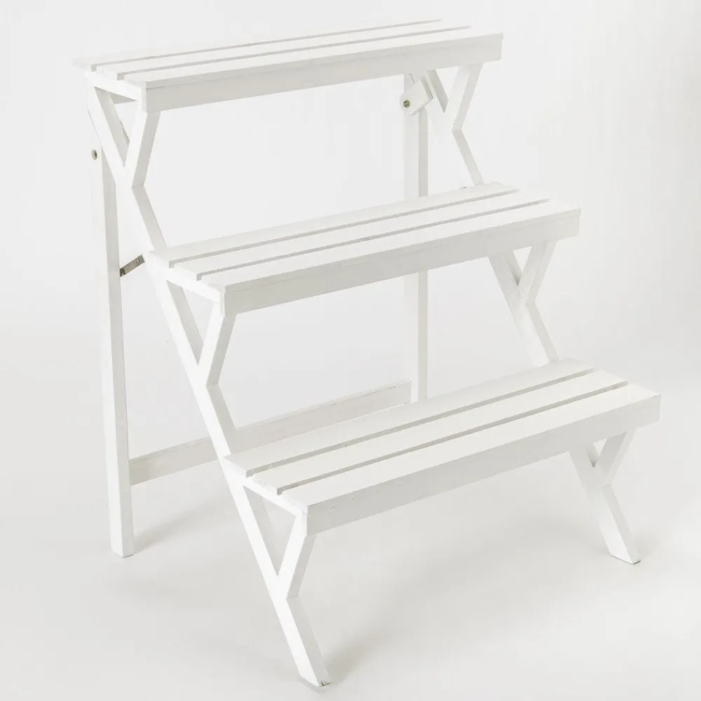 RETIF Presentoir 3 Niveaux Bois Blanc 60X50X70Cm Store